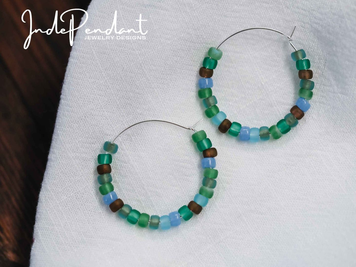 Sea Glass Hoop Earrings