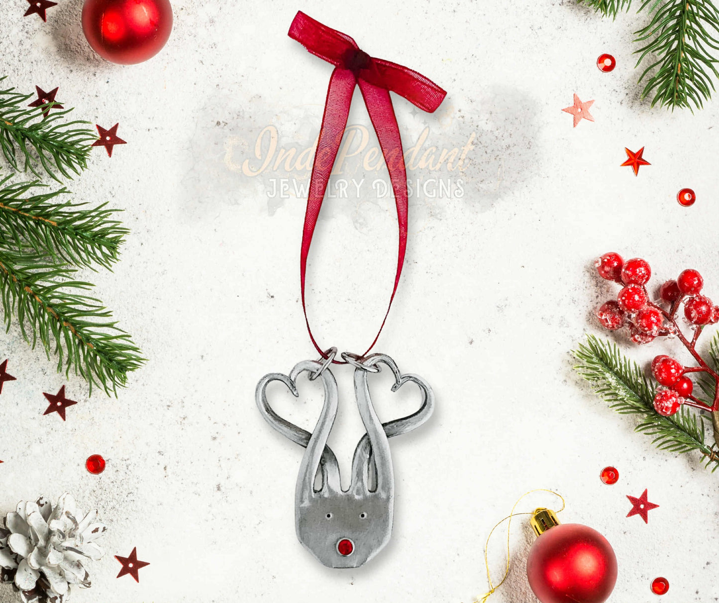 Rudy the Red-Nosed Fork Reindeer Ornament