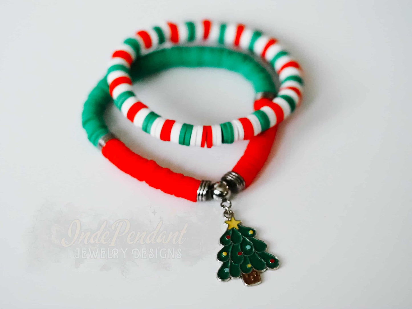 Heishi Holiday Stretch Bracelet Set