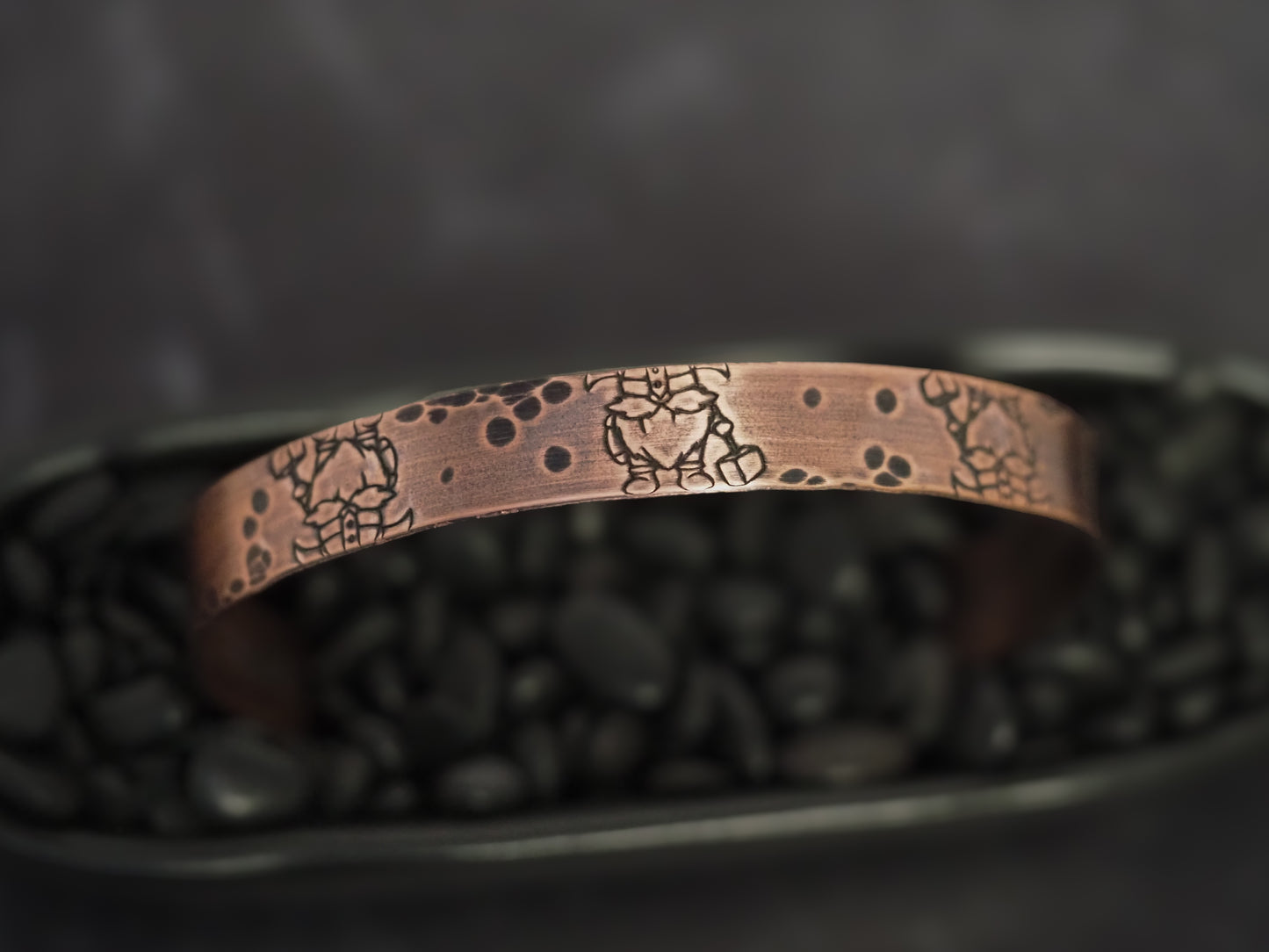 Viking Gnome Copper Cuff Bracelet