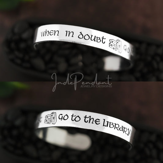 When in Doubt, Go to the Library Cuff Bracelet