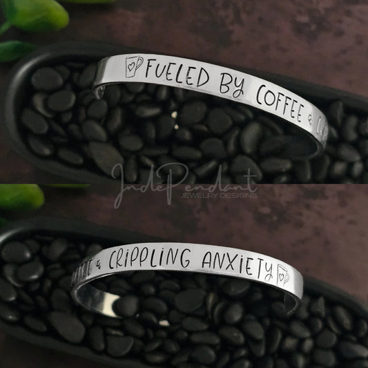 Coffee & Anxiety Cuff Bracelet