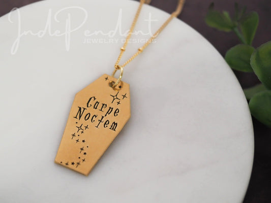 Carpe Noctem Coffin Necklace