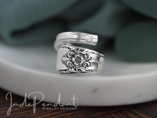 Mountain Rose Wrap Spoon Ring, Size 10