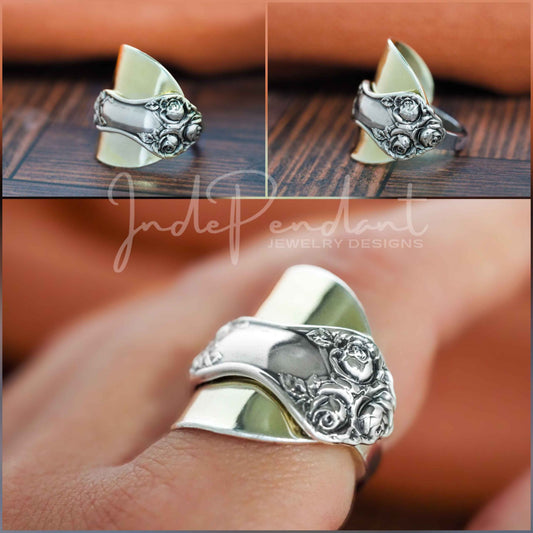 Bride Saddle Spoon Ring, Size 10