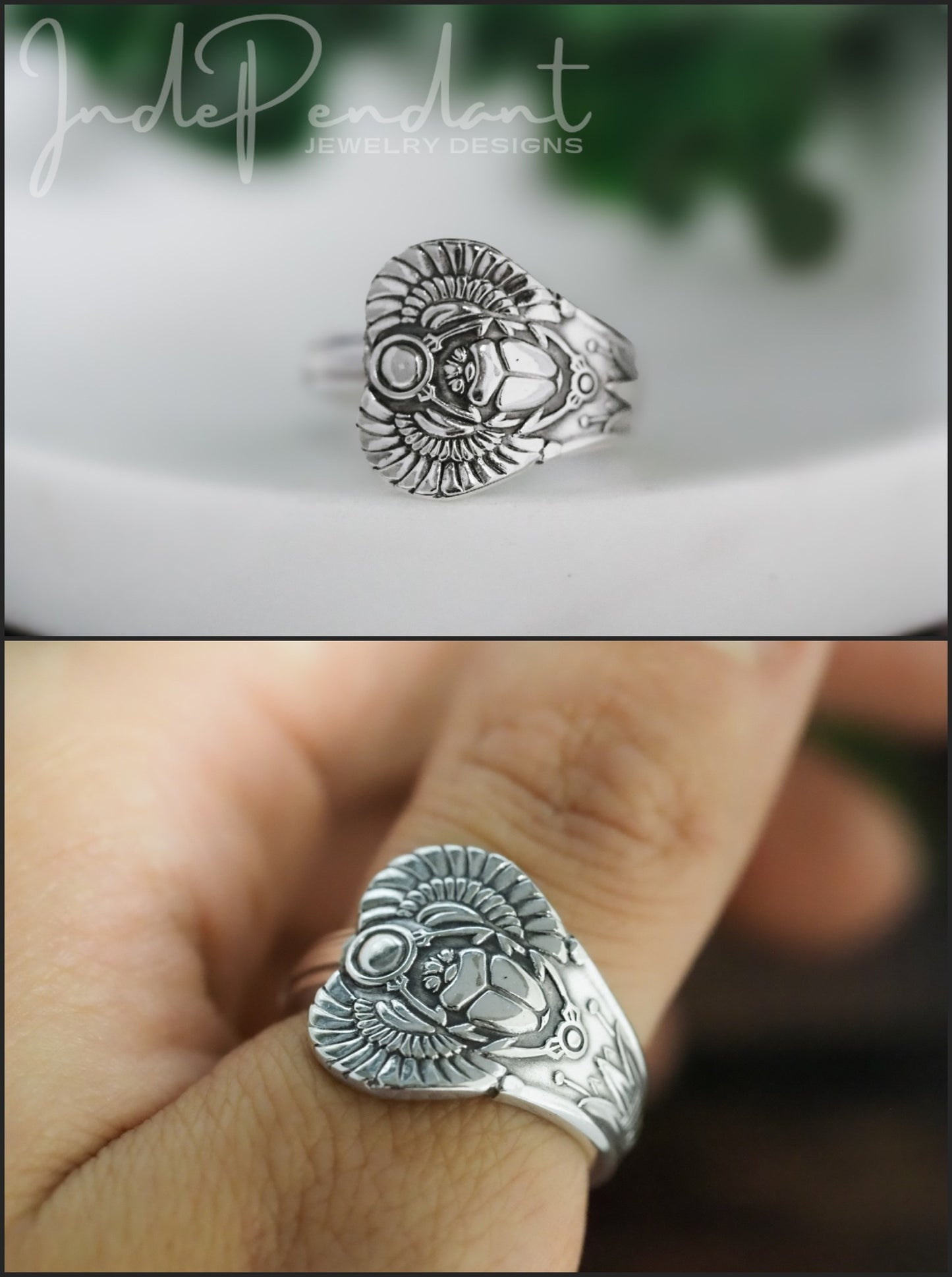Scarab Spoon Ring