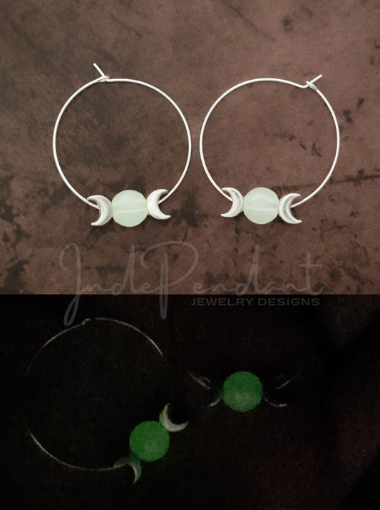 Glow in the Dark Moon Earrings