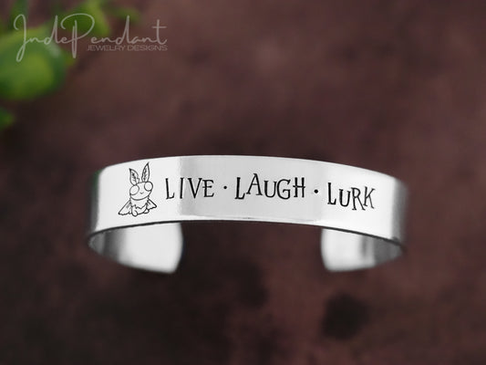 Live Laugh Lurk Mothman Cuff Bracelet