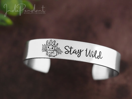 Stay Wild Jackalope Cuff Bracelet