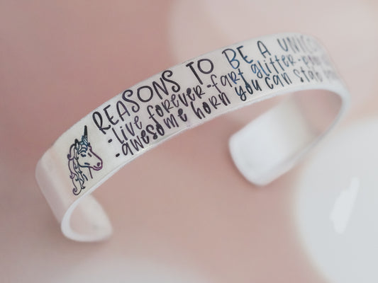 Reasons To Be A Unicorn Cuff Bracelet
