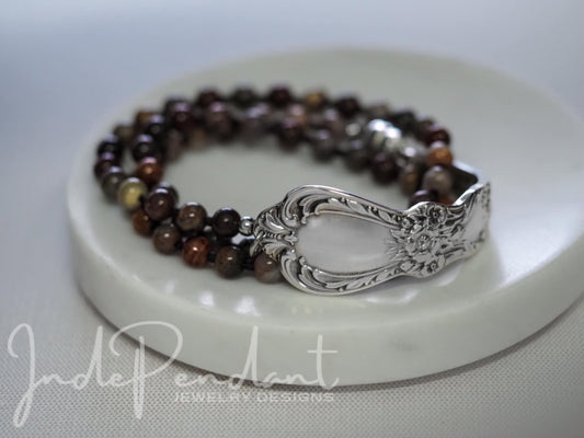 Woodland Autumn Bloom Triple Wrap Bracelet