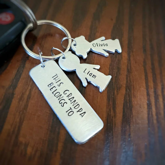 This Grandpa Belongs To Personalized Keychain