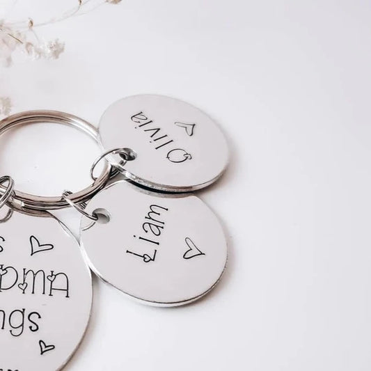 Name Charm for This Grandma Belongs To Keychain