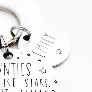 Name Charm for Aunties are Like Stars Keychain