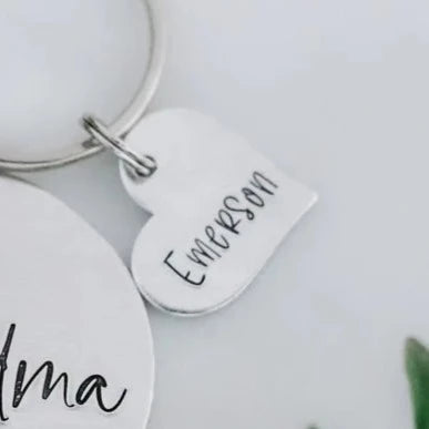 Name Charm for Grandma EST Poppy Keychain